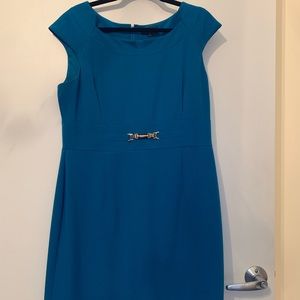 Blue Cap Sleeve Dress